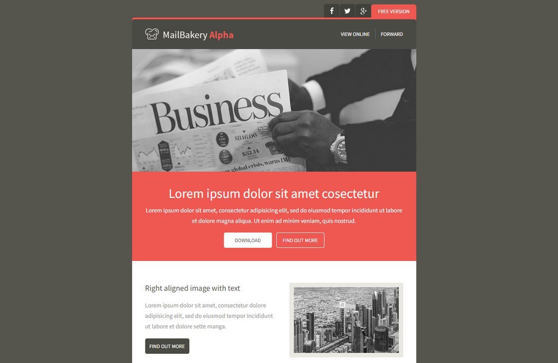Alpha - Free Modern Business Email Template