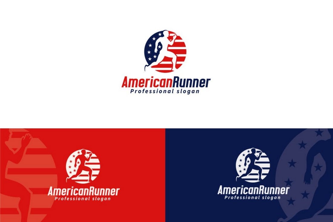 American Runner Logo Template