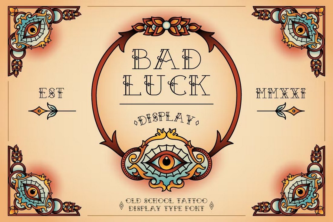 Bad Luck - Simple Tattoo Font