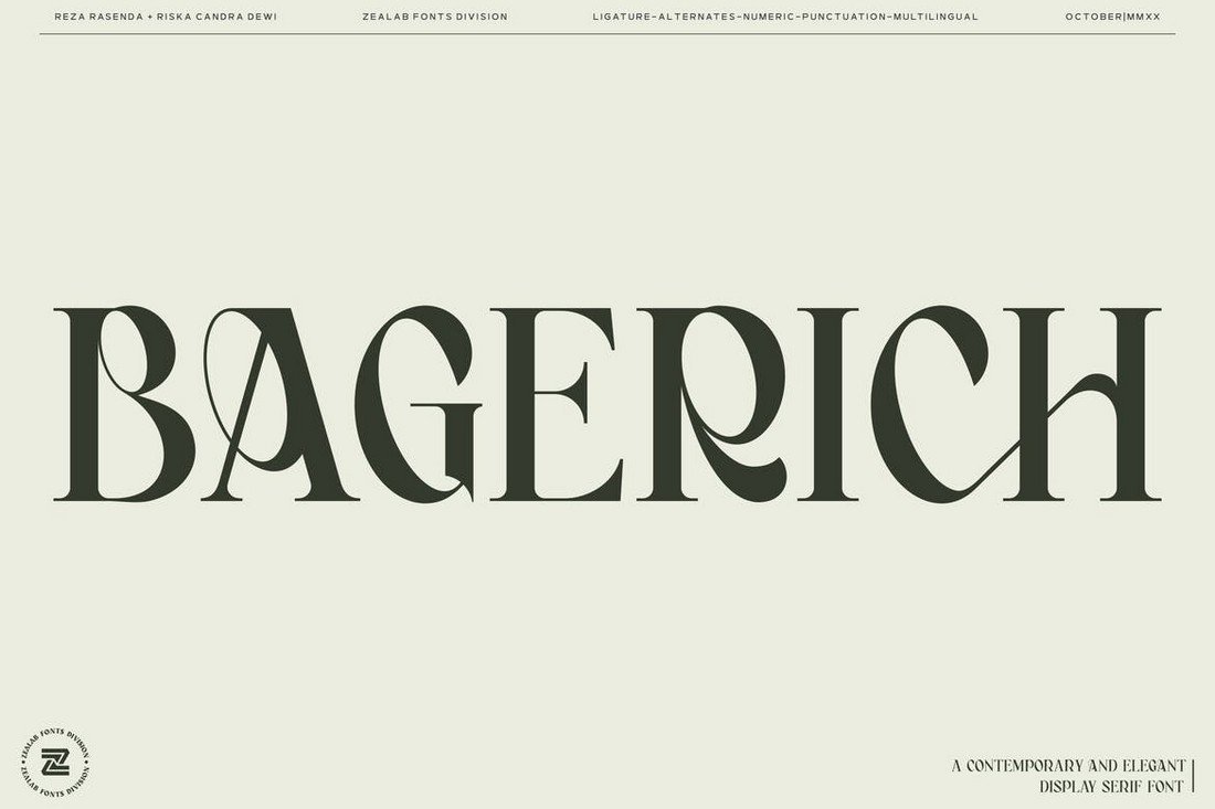 Bagerich - Stylish Art Nouveau Font