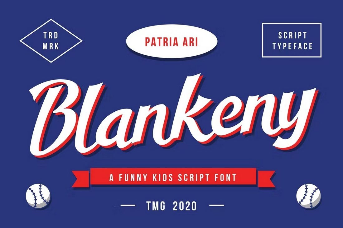Blankeny - Baseball Script Font