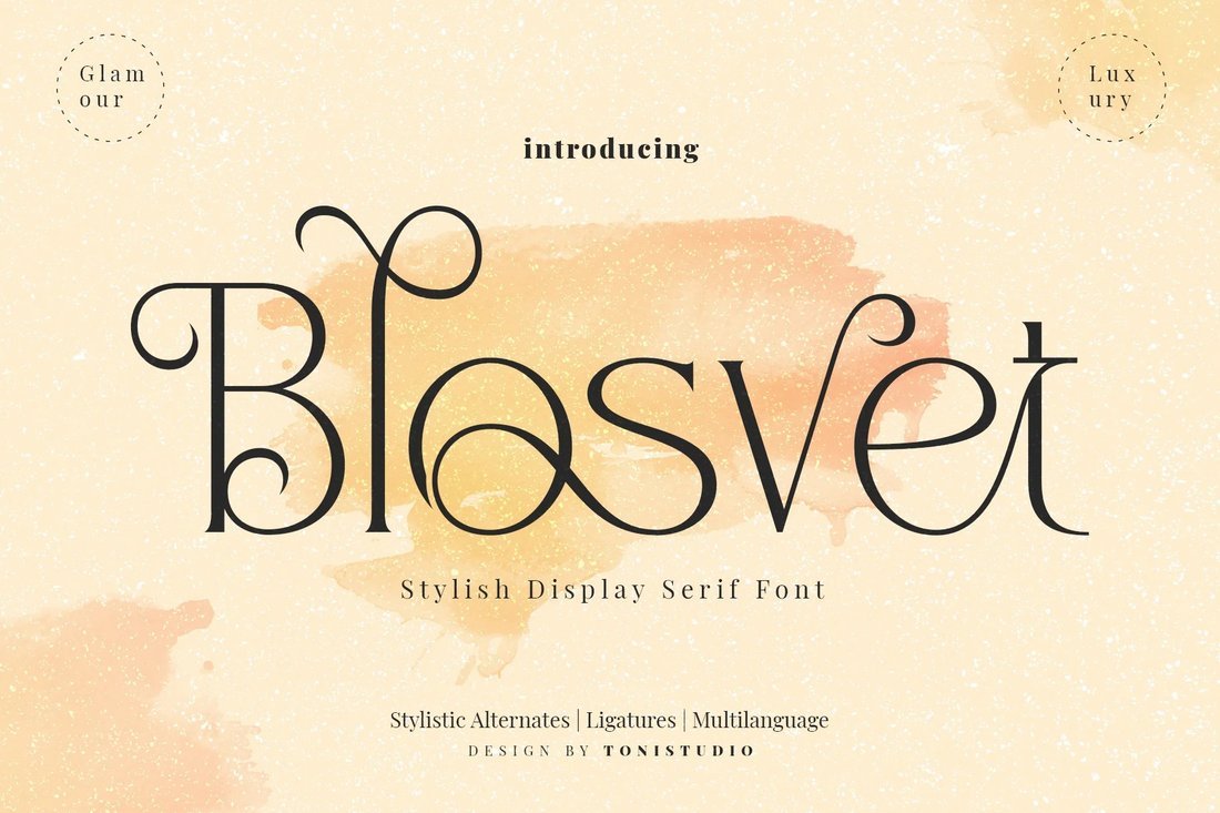 Blosvet - Free Curvy Serif Font