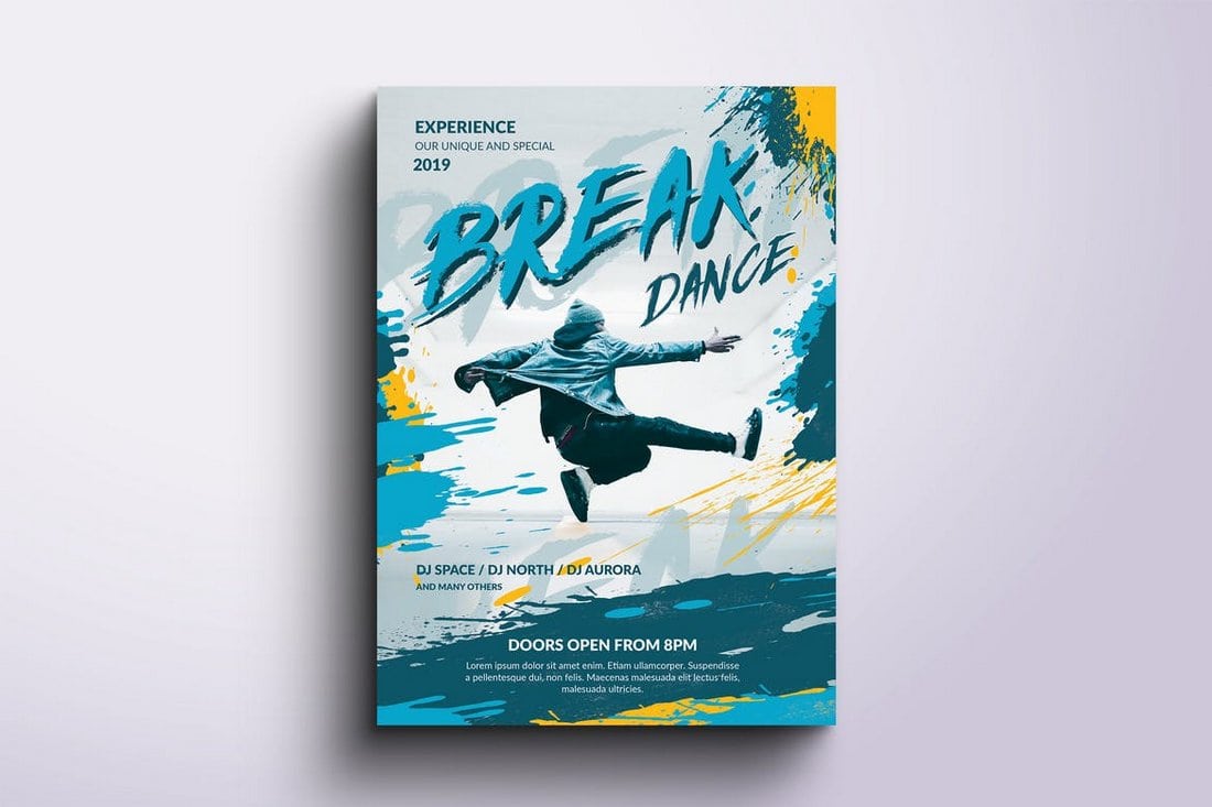 Break Dance Poster template
