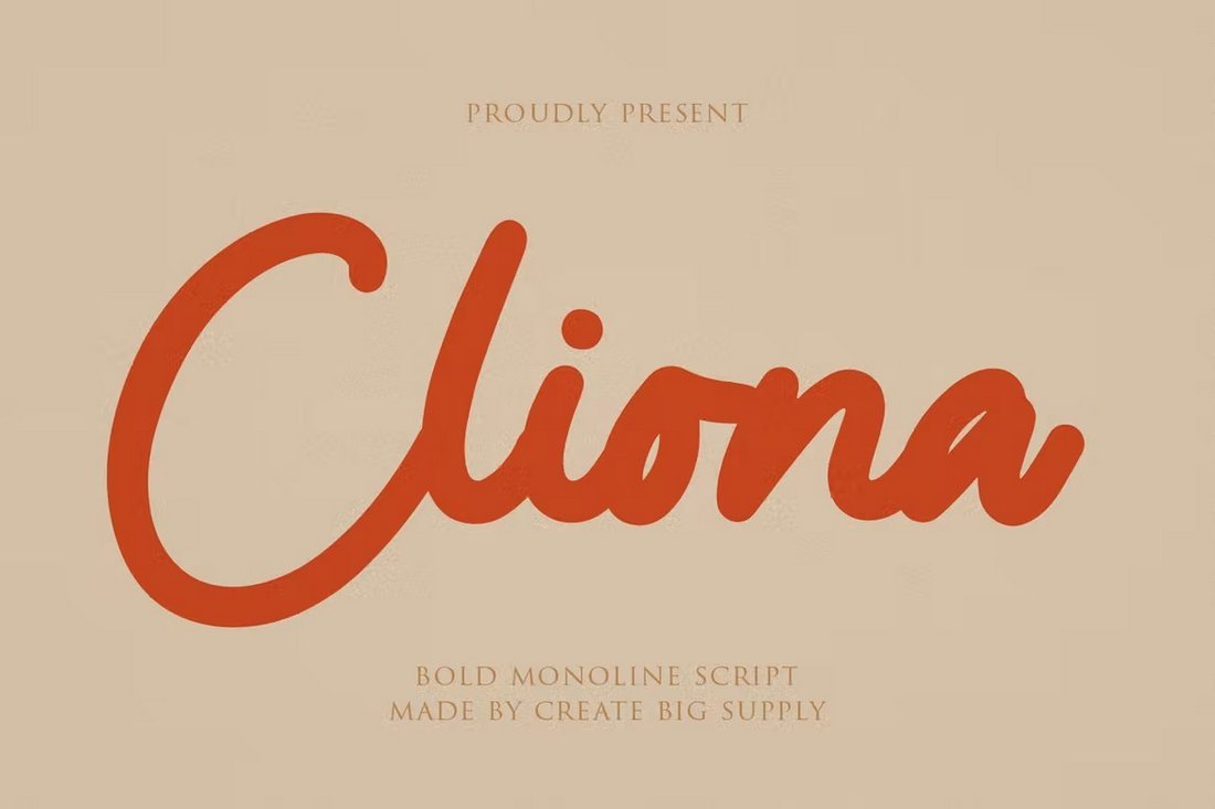 Cliona - Bold Script Curvy Font