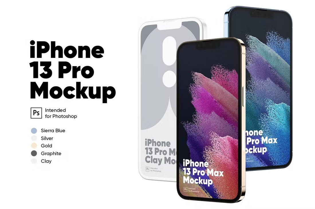 Colorful iPhone 13 Pro Mockup Templates
