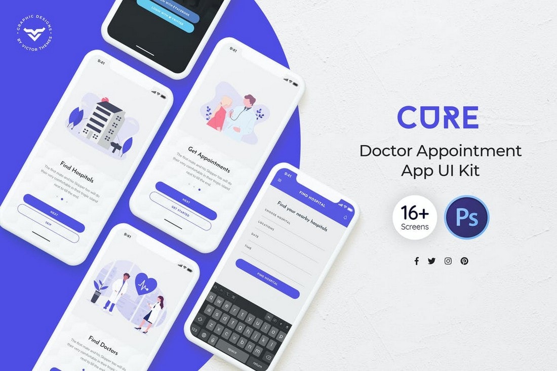 Cure - Doctor Appointment Mobile App UI Kit