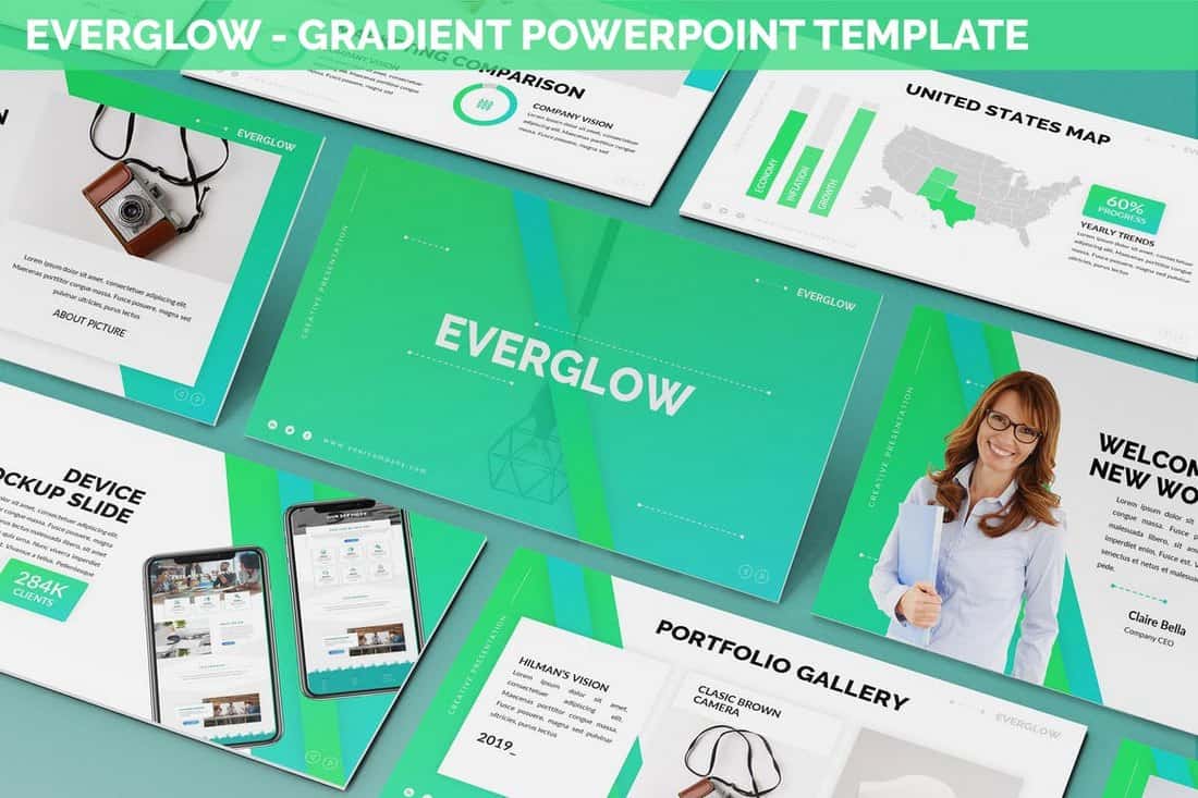 Everglow - Gradient Powerpoint Template