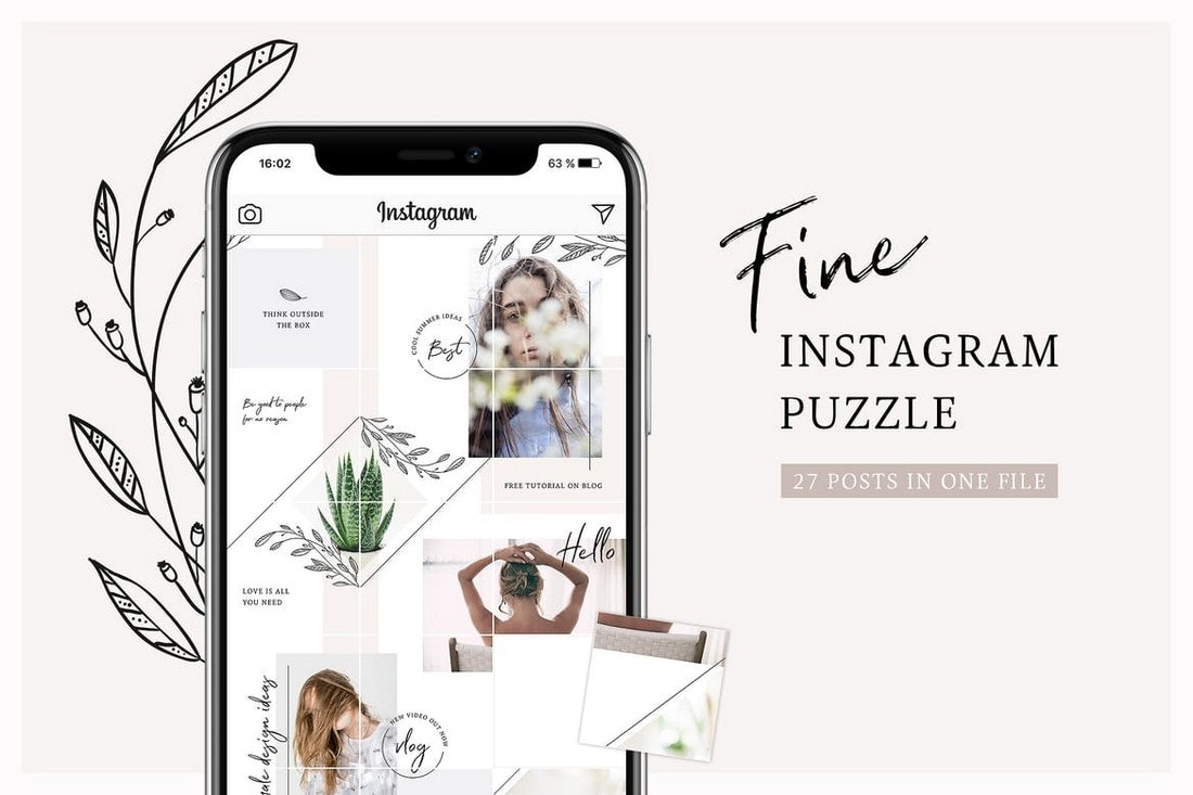 Fine - Instagram Feed Puzzle Template