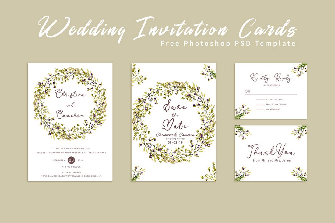 Free Stylish Wedding Invitation Cards