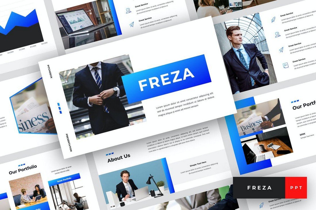 Freza - Pitch Deck PowerPoint Template