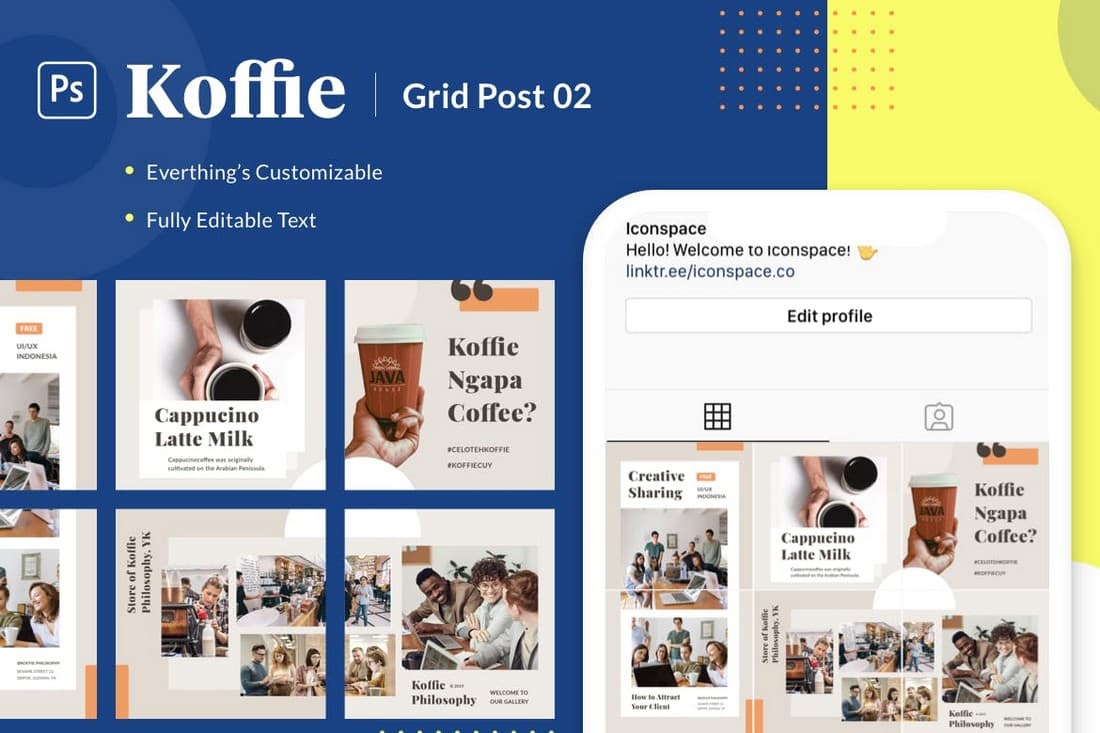 Koffie Grid - Instagram Grid Layout Theme