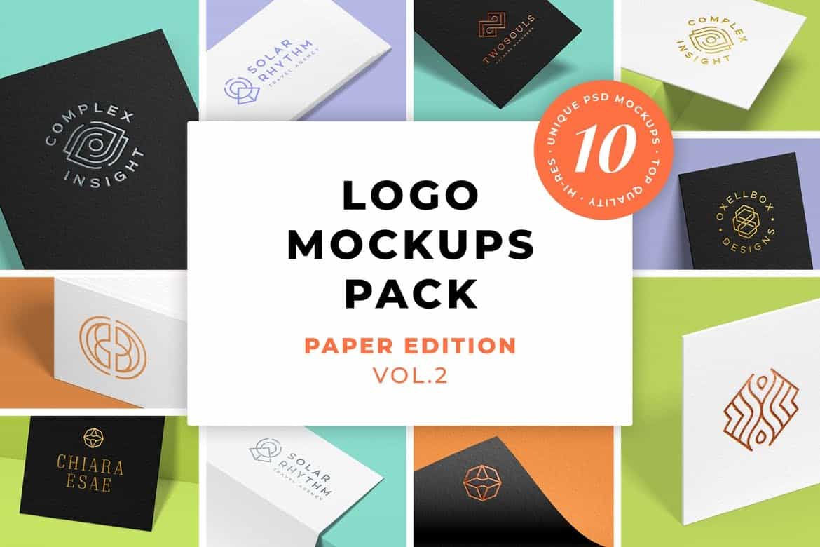 Logo Mockups Pack Paper Edition Vol 2