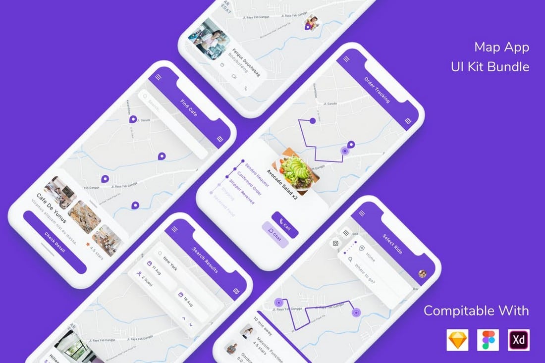 Maps App UI Templates