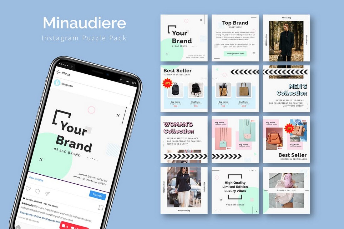 Minaudiere - Instagram Puzzle Feed Template