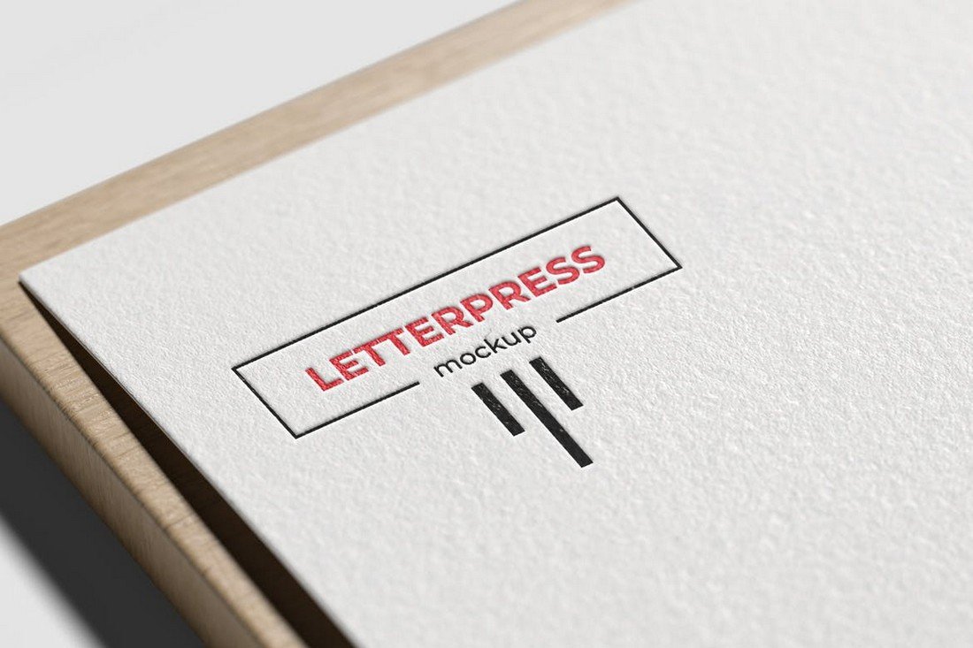 Minimal Letterpress Logo Mockup