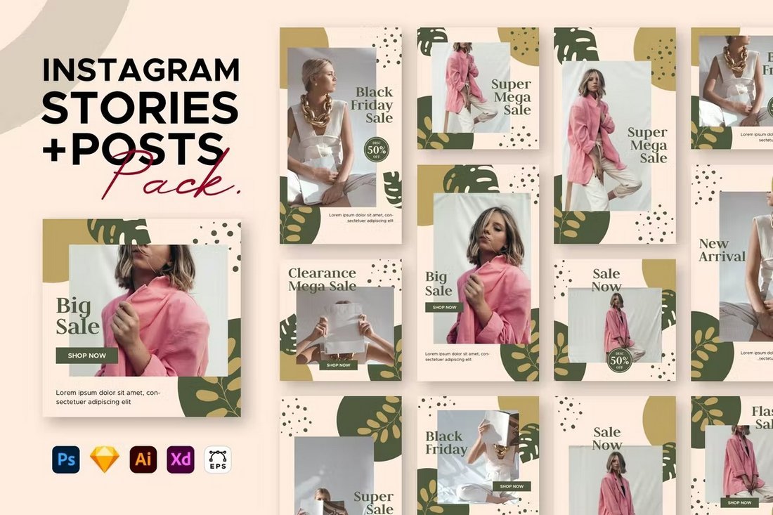 Nature-Themed Instagram Post & Story Templates