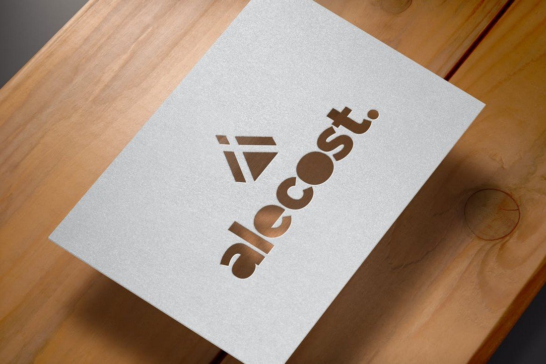Paper Cut Logo Mockup Template