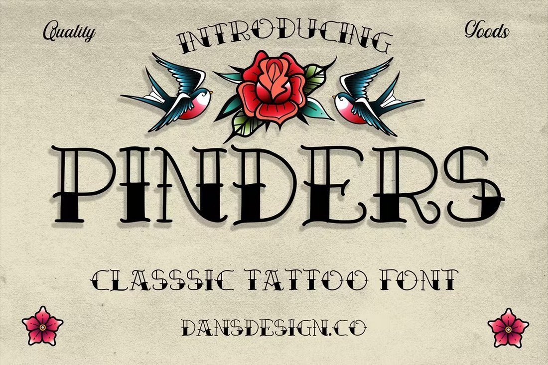 Pinders - Classic Tattoo Font