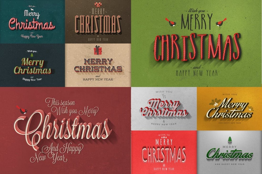 Retro & Vintage Christmas Text Effects