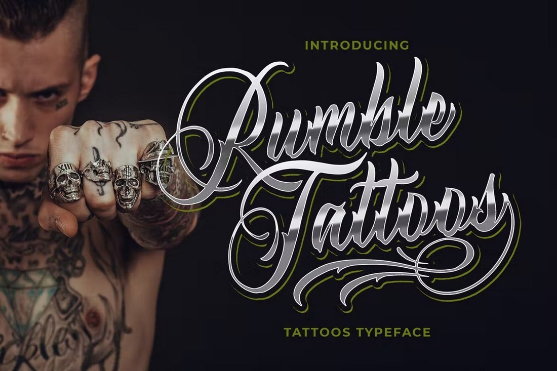 Rumble Tattoos - Cursive Font for Tattoos