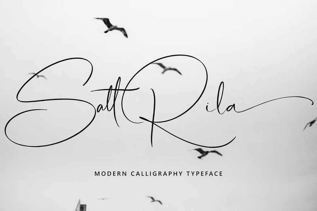 Sattrila - Curvy Signature Font