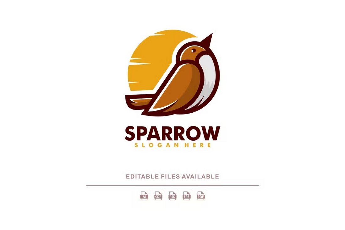 Sparrow Simple Mascot Logo Template