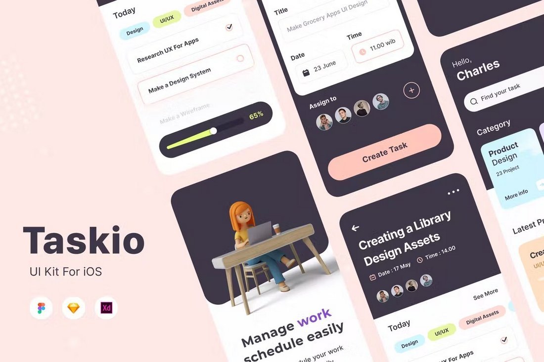 Taskio - ToDo Task App UI Design