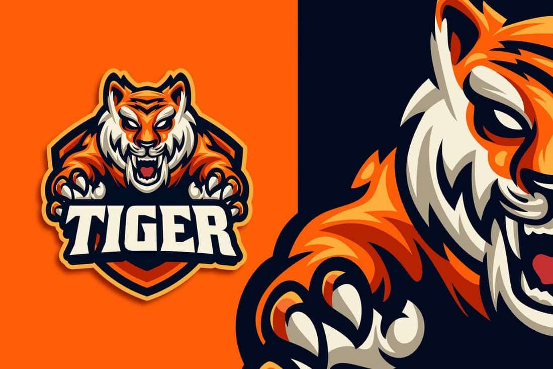 Tiger Esport & Gaming Logo Template