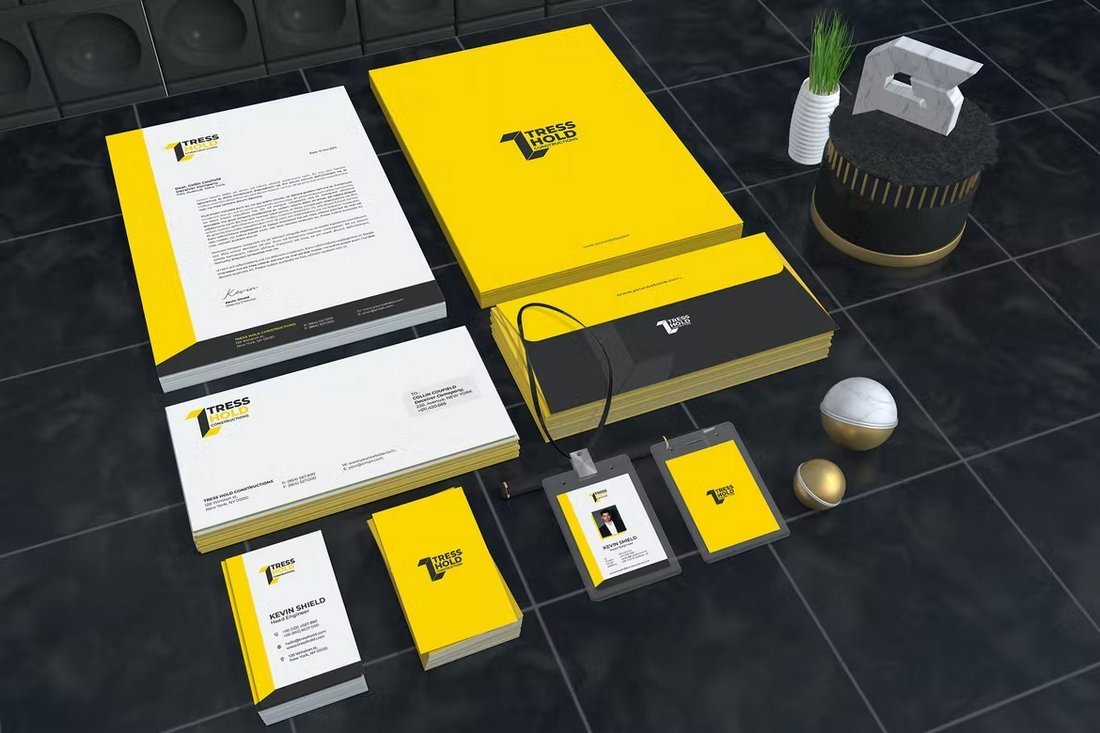 Tress Hold Corporate Construction Brand Identity Template