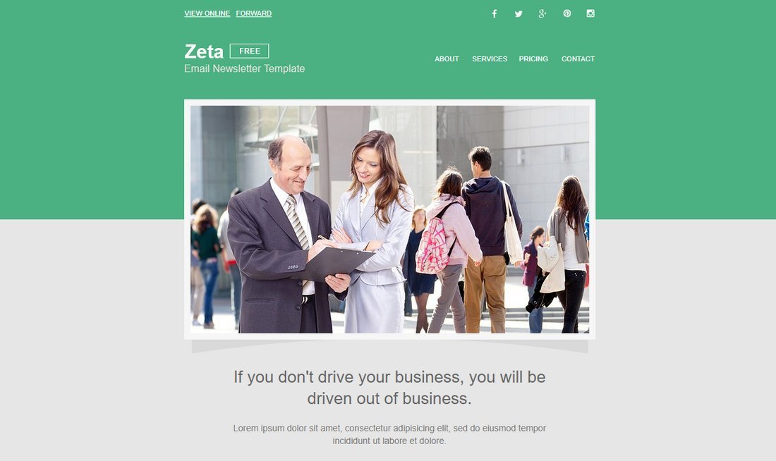 Zeta - Free HTML Business Email Template