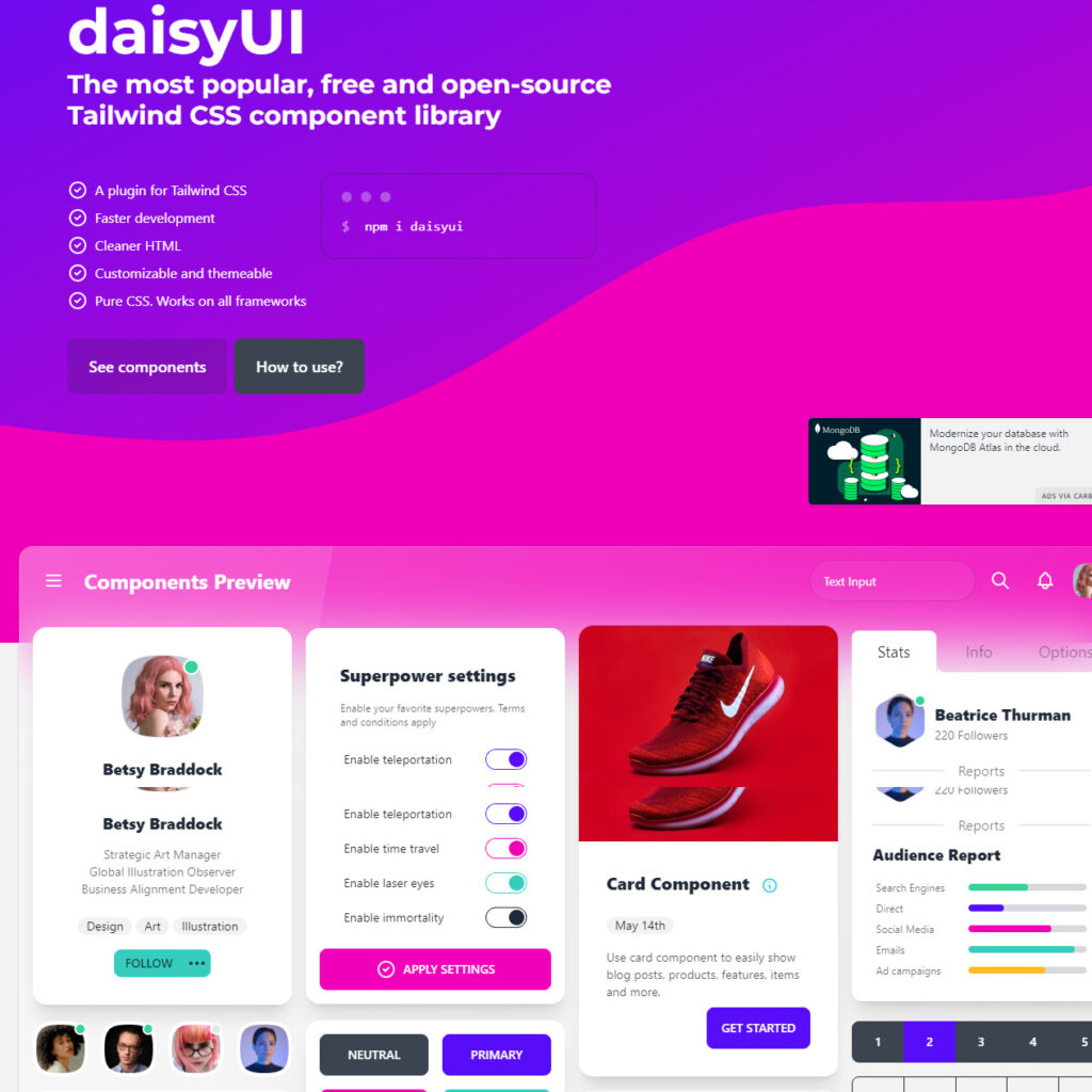 daisyUI - Free Tailwind CSS Components