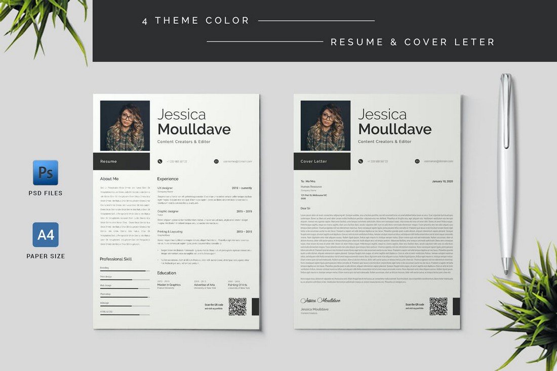4 Resume & Cover Letter Templates
