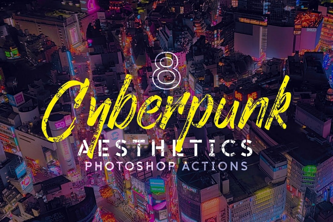 8 Cyberpunk Aesthetics Photoshop Actions
