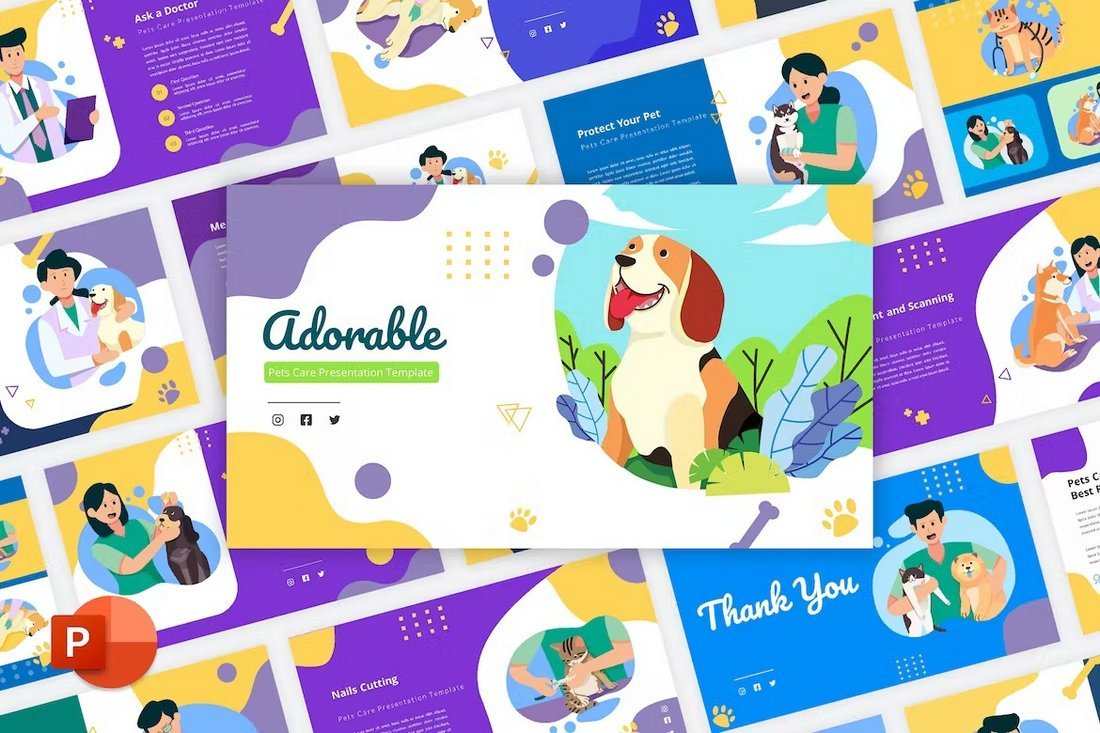 Adorable - Pets Care PowerPoint Template