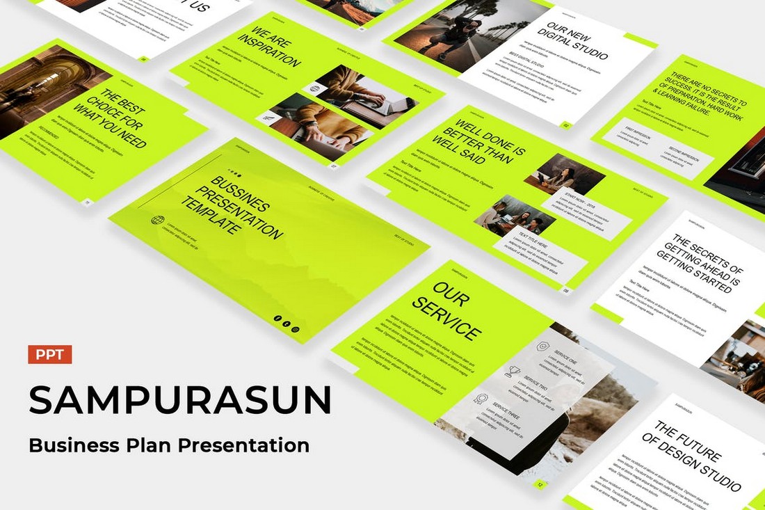 Creative Lime - Business Profile PowerPoint Template