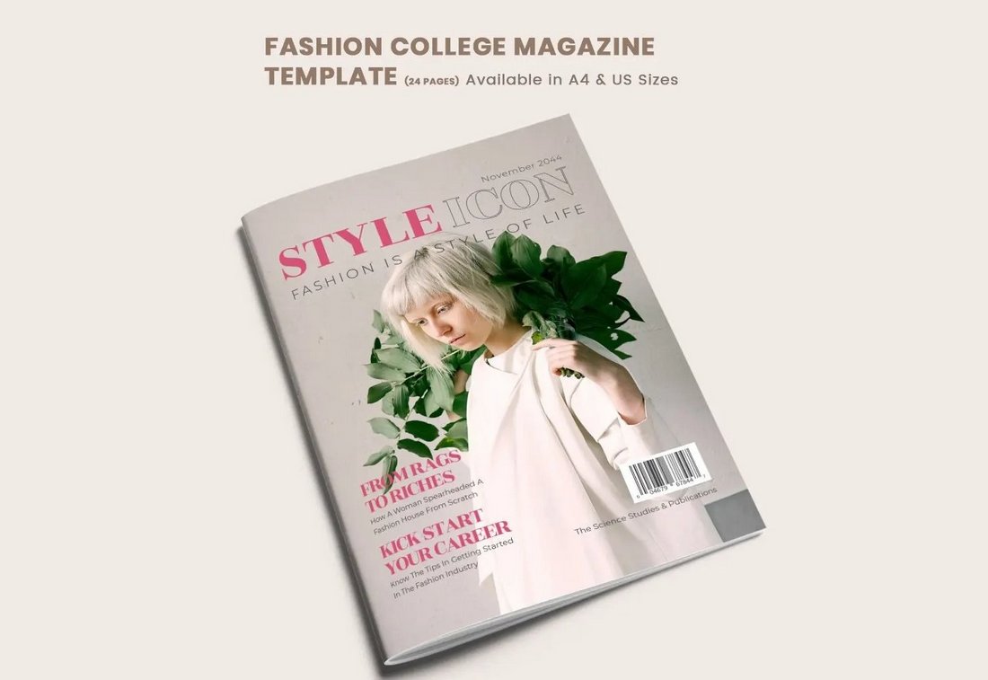Free Fashion College InDesign Magazine Template