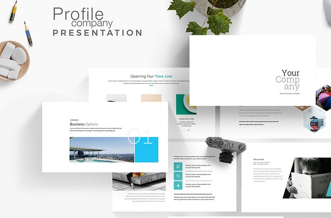 Free Simple Company Profile Presentation Template