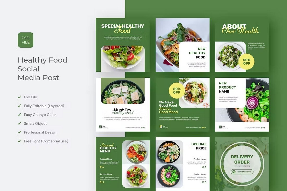 Healthy Food Instagram Banner Templates