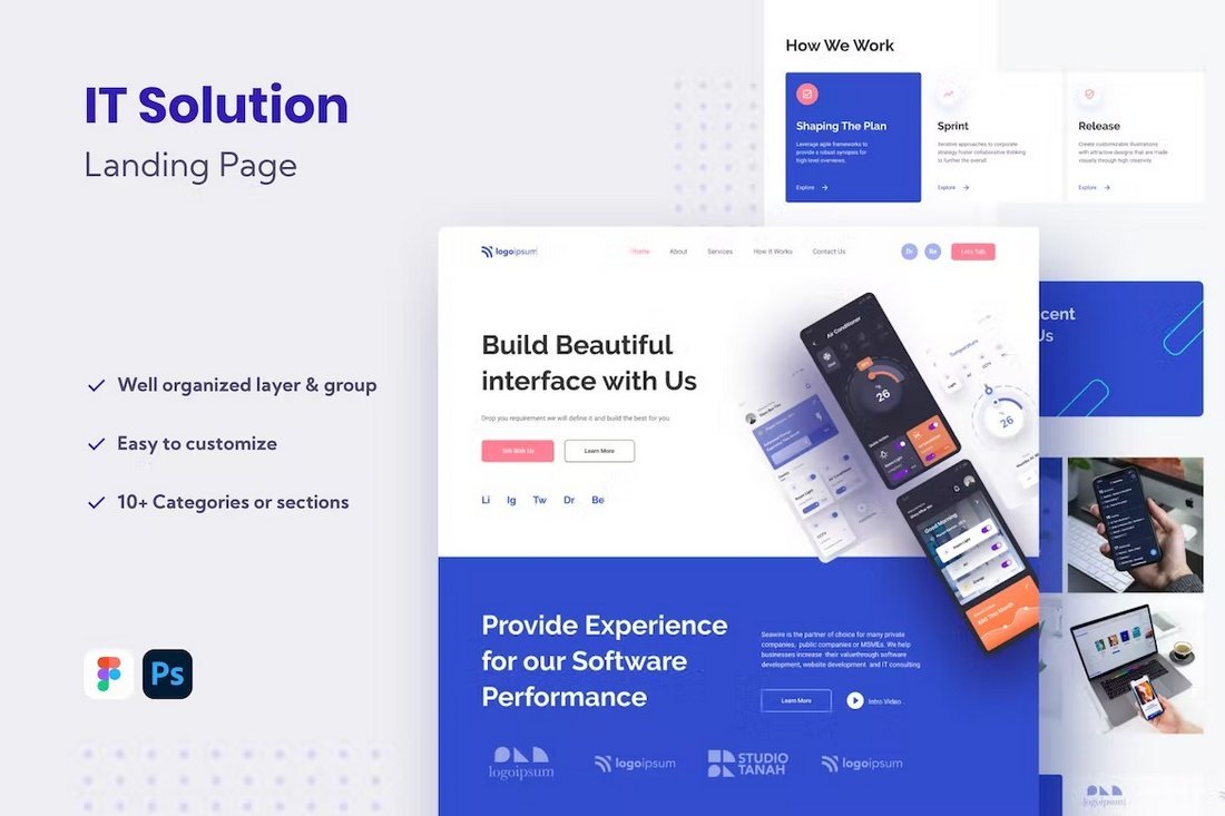 IT Solution Website Template for Figma