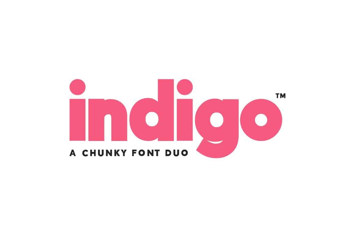 Indigo Font Chunky Font Duo