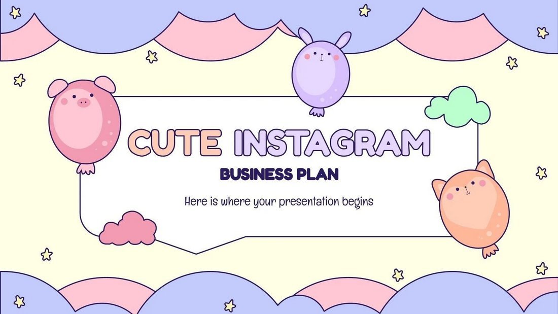 Instagram Business Plan - Free Cute PowerPoint Template