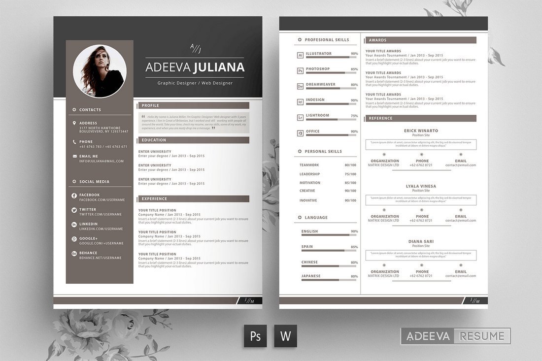 Julianna - Modern Resume Template