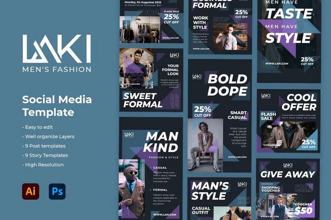 Laki - Men's Fashion Instagram Templates