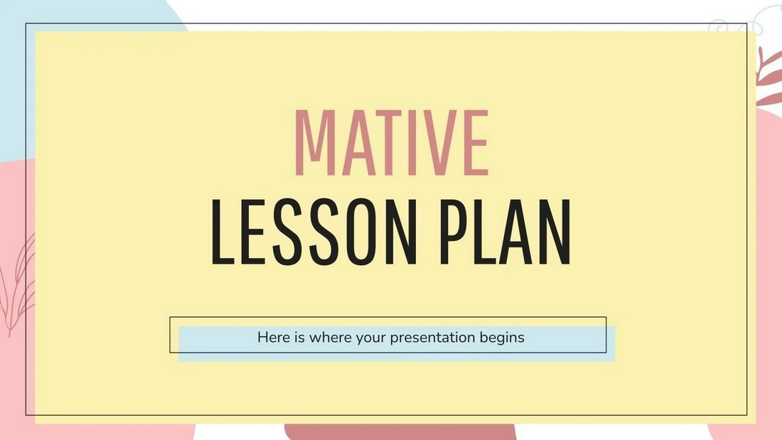 Mative Lesson Plan - Free Cute PowerPoint Template for Teachers
