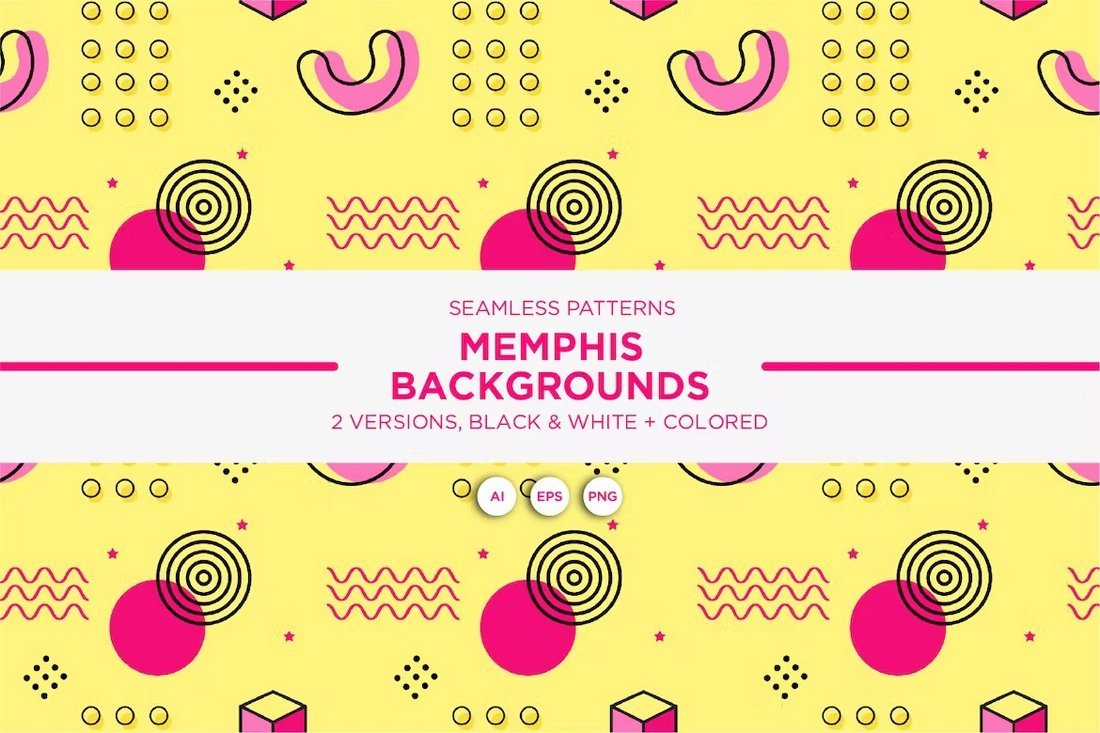 Memphis Geometric Pattern Backgrounds