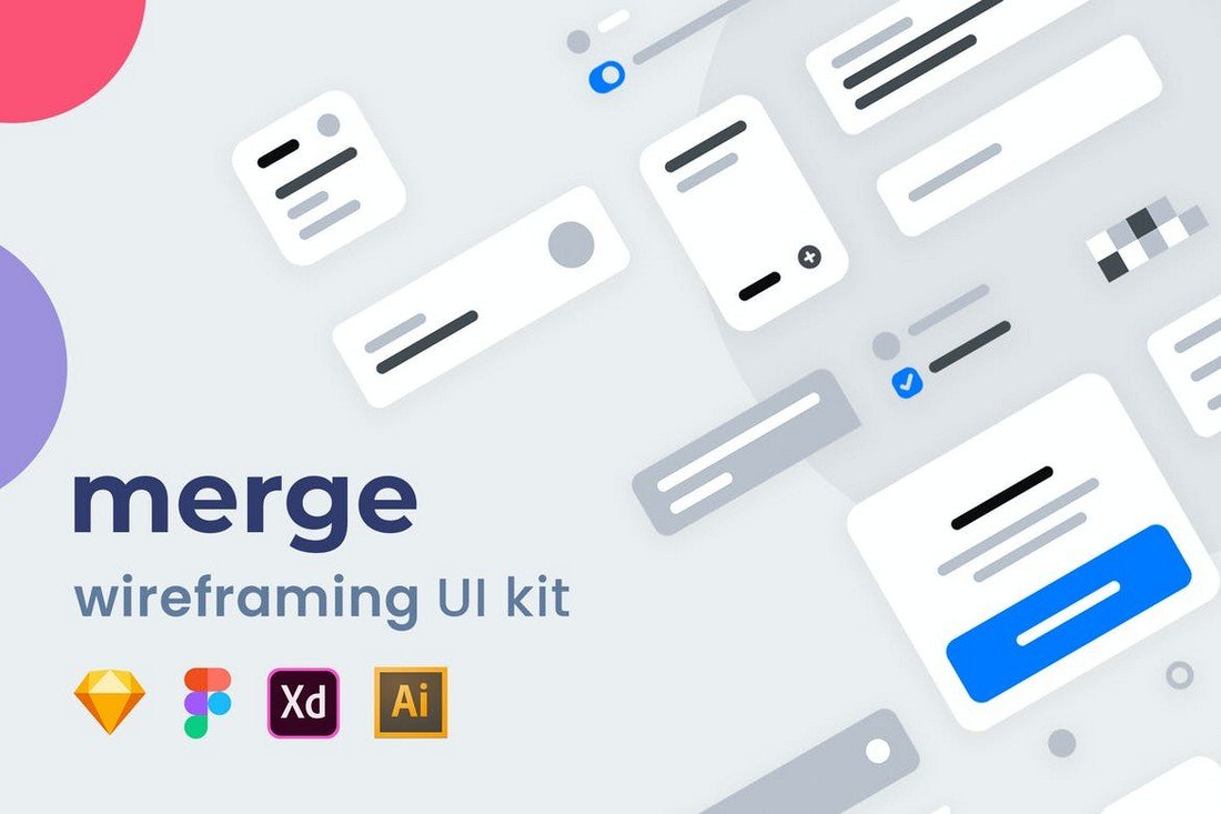 Merge - Adobe XD Wireframing UI Kit