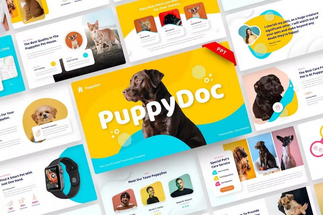 PuppyDoc - Cute Pet Care PowerPoint Template