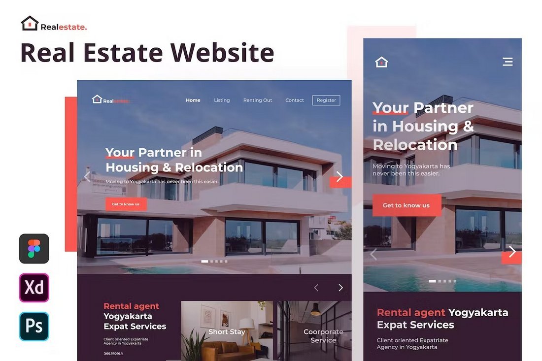 Real Estate Website Template Kit for Figma