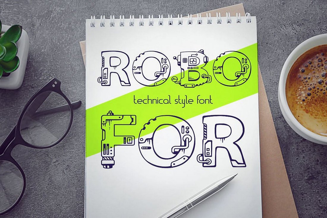 Robofor - Mechanical Engineering Font