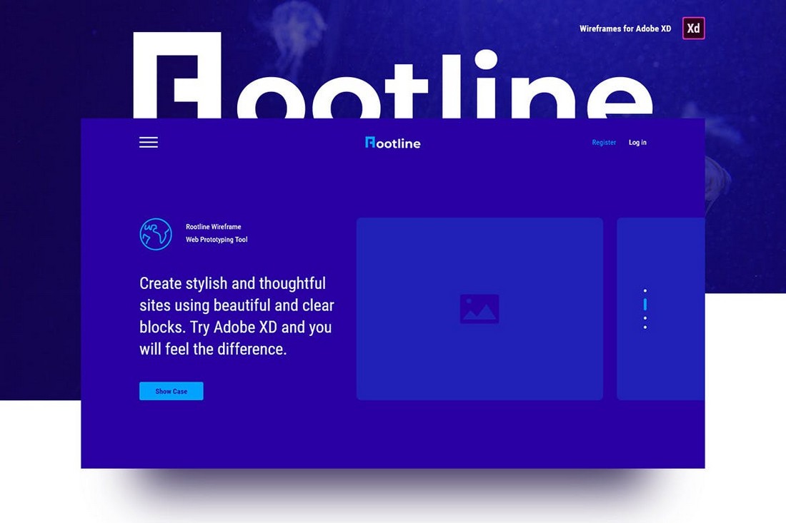 Rootline - Adobe XD Web Wireframe UI Kit
